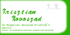 krisztian novoszad business card